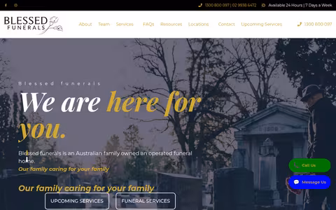 Blessed Funerals website
