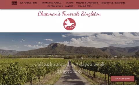 Chapman’s Funerals Singleton website