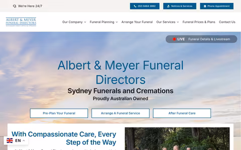 Albert & Meyer Funeral Directors - Thornleigh website
