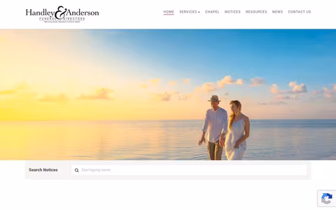 Handley and Anderson Funeral Directors website