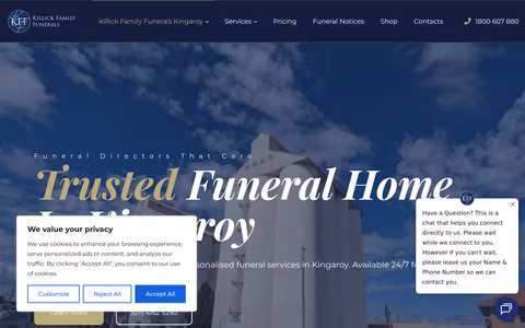 Killick Family Funerals Kingaroy website