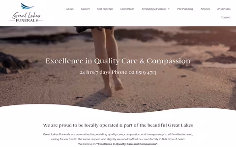 Great Lakes Funerals website