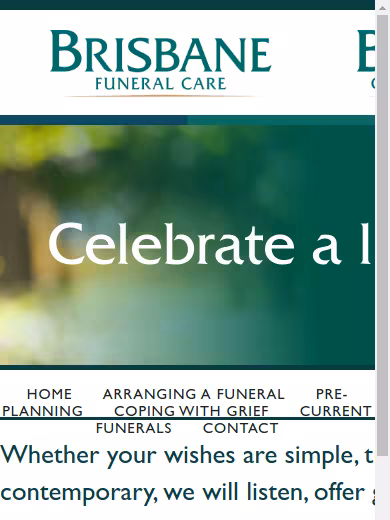 Brisbane Funeral Care website