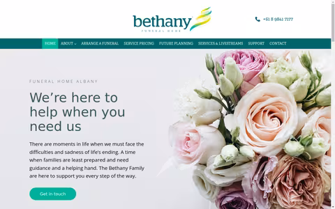 Bethany Funeral Home website