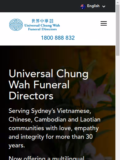 Universal Chung Wah Funeral Directors Fairfield website