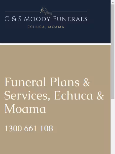 C & S Moody Funerals - Echuca website