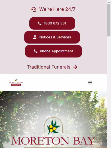 Traditional Funerals - Redcliffe website