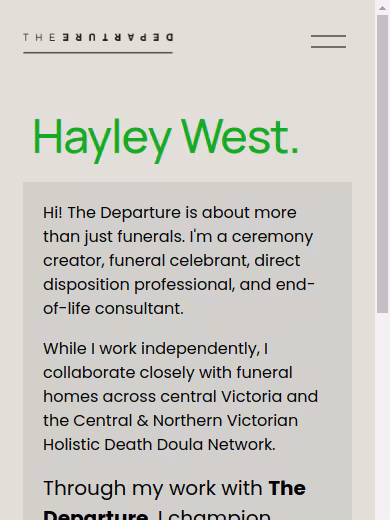 The Departure website