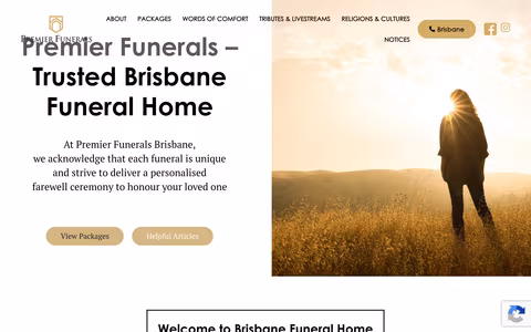 Premier Funerals Oxley website