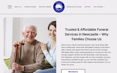 Newcastle Affordable Funeral website