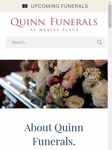 Quinn Funerals website
