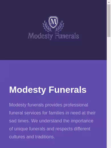 Modesty Funerals website