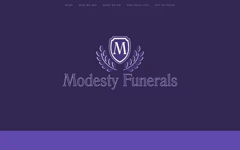 Modesty Funerals website
