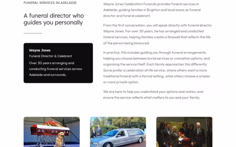 Wayne Jones Celebration Funerals website