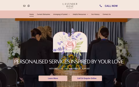 Lavender Rose Funerals website