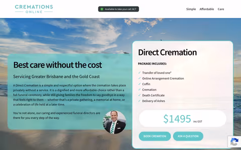 CREMATIONS ONLINE website