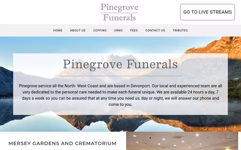 Pinegrove Funerals website