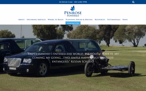 Penrose Funerals website