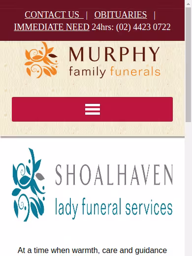 Murphy Family Funerals website