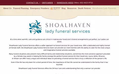 Murphy Family Funerals website