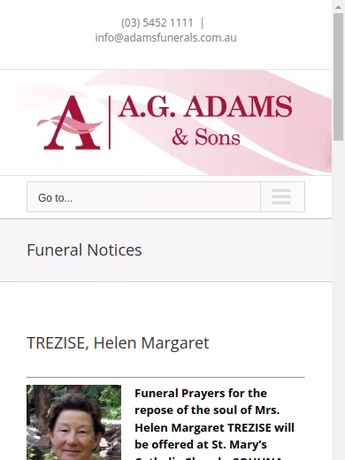 A. G. Adams & Sons website