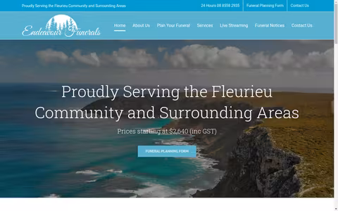 Endeavour Funerals website