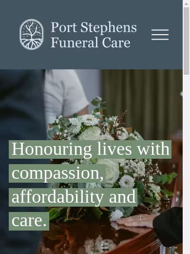 Port Stephens Funeral Care website