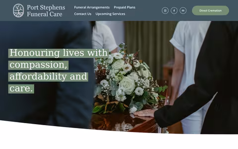 Port Stephens Funeral Care website