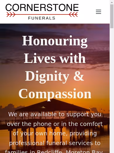 Cornerstone Funerals website
