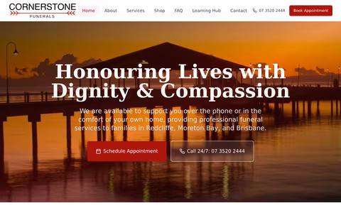 Cornerstone Funerals website