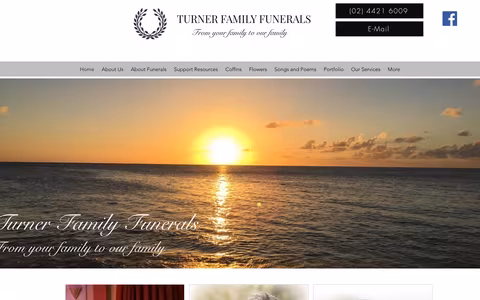 Turner Family Funerals website