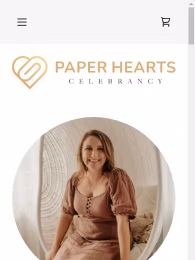 Paper Hearts - Celebrant and Gifts website