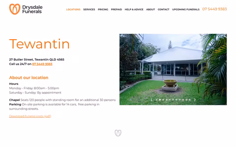 Drysdale Funerals website