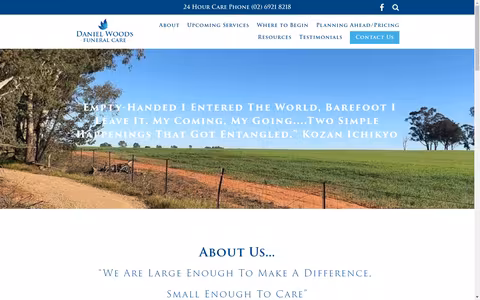 Daniel Woods Funeral Care website