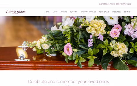 Lance Boots Funerals, Raymond Terrace website