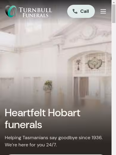Turnbull Funerals North Hobart website