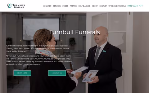 Turnbull Funerals North Hobart website
