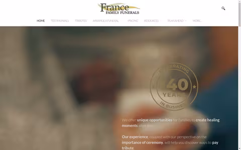 France Family Funerals website