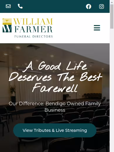 William Farmer Funeral Directors - Bendigo website