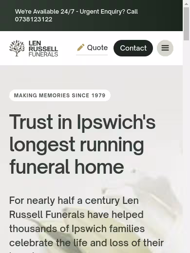 Len Russell Funeral Director website