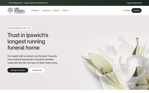 Len Russell Funeral Director website