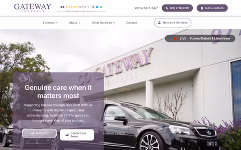 Gateway Funerals website