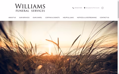 Williams Funeral Services website