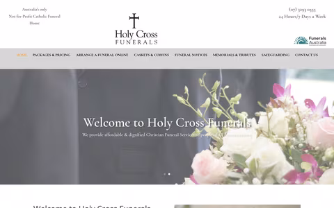 Holy Cross Funerals website