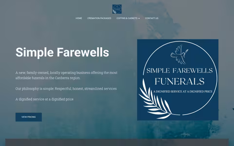 Simple Farewells website