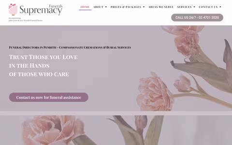 Supremacy Funerals website