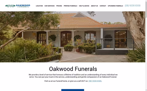 Oakwood Funerals Booragoon website