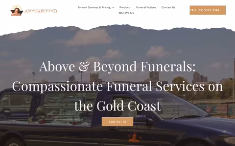 Above & Beyond Funerals website