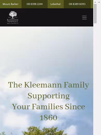 Kleemann Funerals website