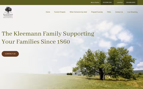 Kleemann Funerals website